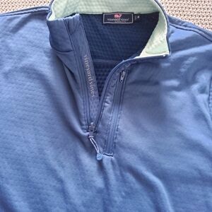 Vineyard Vines Blue  Quarter-Zip Pullover Textured Size Medium